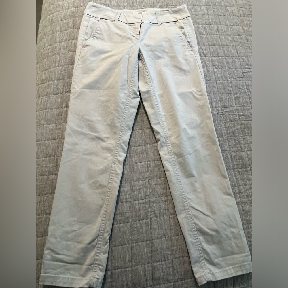LOFT Cream Straight Leg Chino Pants